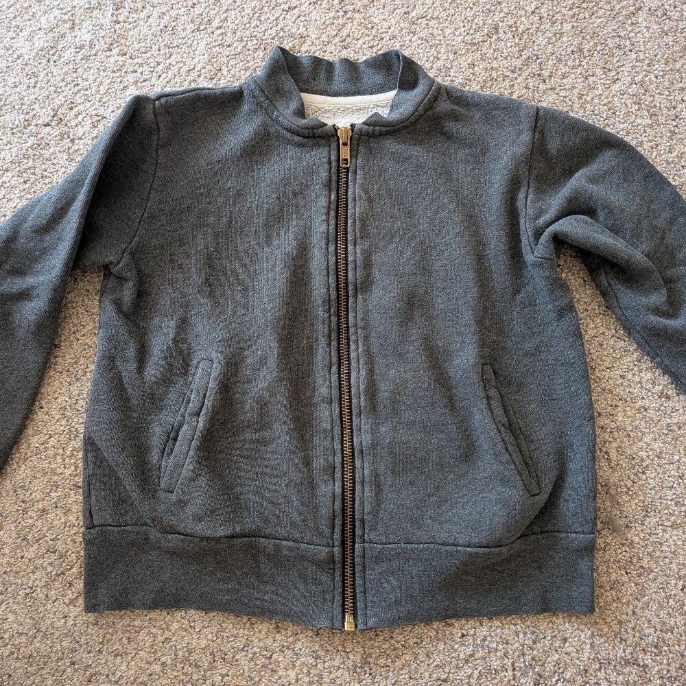 Mini Mioche Bomber Sweatshirt - Size 5/6 - Charcoal - Organic Cotton